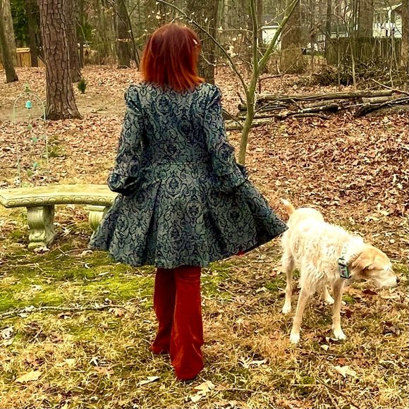 XOXO True Vintage Goth Victorian TopCoat Velvet Damask Y2K - Picture 2 of 14